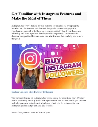 Get Familiar with Instagram Features and Make the Most of Them