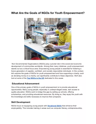 What Are the Goals of NGOs for Youth Empowerment