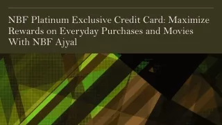 NBF Platinum Exclusive Credit Card