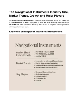 The Navigational Instruments Industry Size, Market Trends, Growth and Major Players