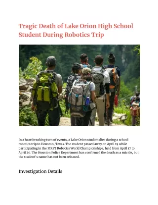 student orion dies