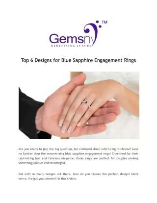 Top 6 Designs for Blue Sapphire Engagement Rings