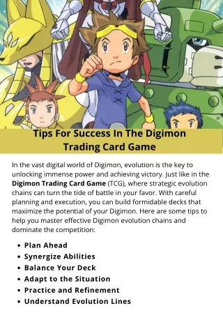 Tips For Success In The Digimon Trading Card Game