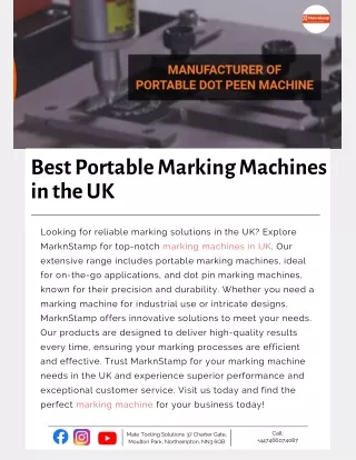 Best Portable Marking Machines in the UK