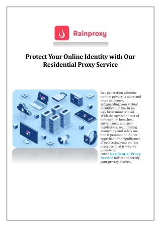 Protect Your Online Identity with Our Residential Proxy Service