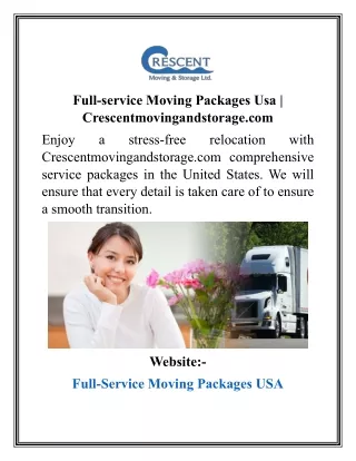 Full-service Moving Packages Usa  Crescentmovingandstorage