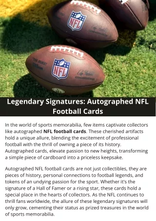 Legendary Signatures Autographed NFL Football Cards
