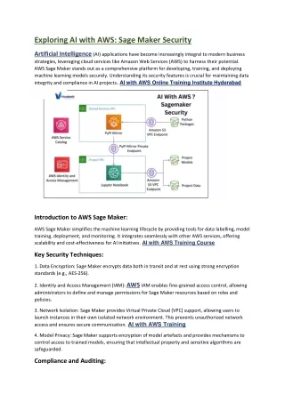 AI with AWS Training Online | AI with AWS Online Training Ameerpet