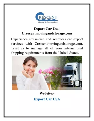 Export Car Usa  Crescentmovingandstorage