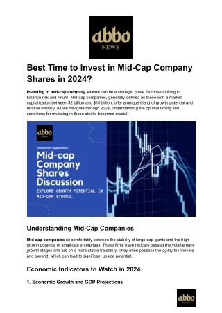 Investing in Mid-Cap Stocks: A Smart Move for 2024