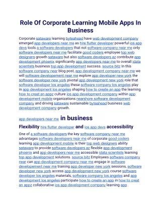 Role Of Corporate Learning Mobile Apps In Business.docx