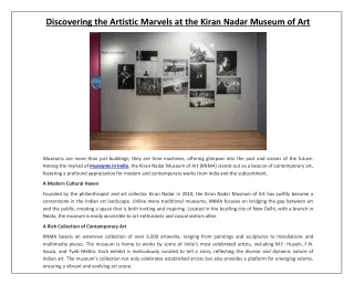 Discovering the Artistic Marvels at the Kiran Nadar Museum of Art