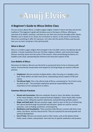 A Beginner’s Guide to Wicca Online Class