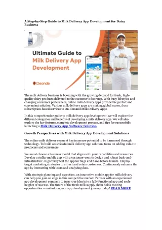 A Step-by-Step Guide to Milk Delivery App Development for Dairy Business