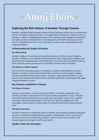 Exploring the Rich History of Hoodoo Through Courses