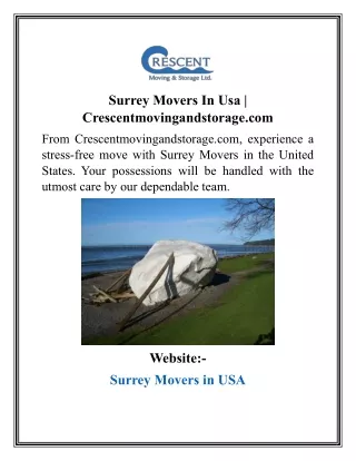 Surrey Movers In Usa  Crescentmovingandstorage