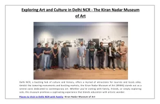 Exploring Art and Culture in Delhi NCR - The Kiran Nadar Museum of Art