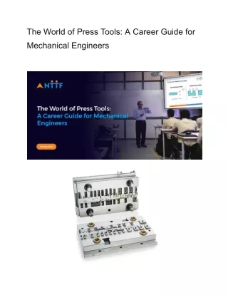 The World of Press Tools_ A Career Guide for Mechanical Engineers