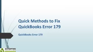 A must follow guide to eliminate QuickBooks Desktop Error 179