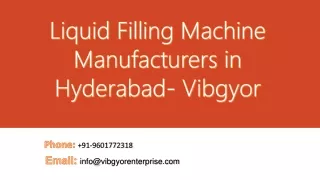 Liquid Filling Machine Manufacturers in Hyderabad - Vibgyor