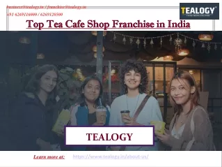 Top Tea Cafe Shop Franchise in India