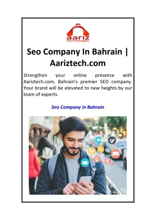 Seo Company In Bahrain  Aariztech.com