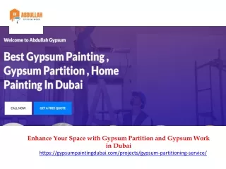 Enhance Your Space with Gypsum Partition and Gypsum Work in Dubai