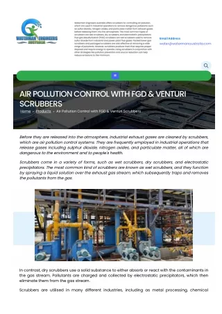 FLUE GAS DESULFURIZATION (FGD) SCRUBBER MANUFACTURER