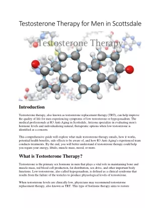 Testosterone Therapy for Men in Scottsdale