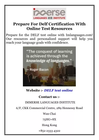 Prepare For Delf Certification With Online Test Resources