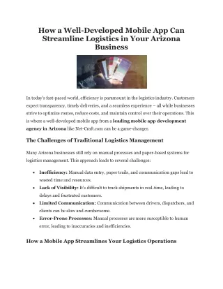 How a Well-Developed Mobile App can streamline Logistics in your Business