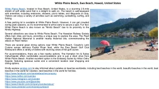 Explore White Plains Beach in Ewa Beach, Hawaii | Free Parking, Camping, Fishing