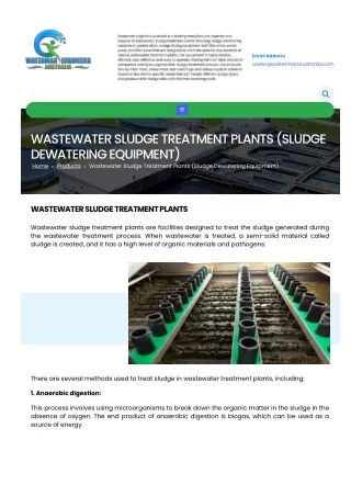 SLUDGE TREATMENT PLANT MANUFACTURER