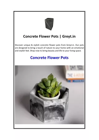 Concrete Flower Pots  Greyt.in