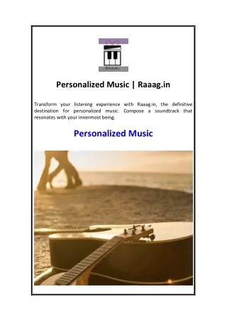 Personalized Music  Raaag.in