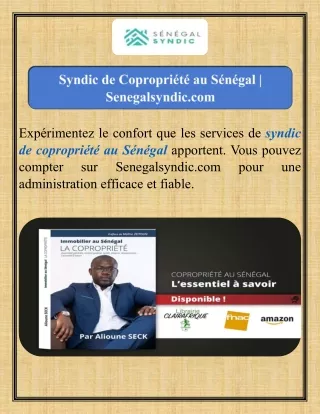 Syndic de Copropriété au Sénégal   Senegalsyndic.com