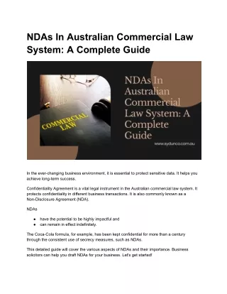 NDAs In Australian Commercial Law System_ A Complete Guide.docx