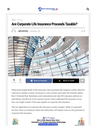 Are Corporate Life Insurance Payouts Taxable?