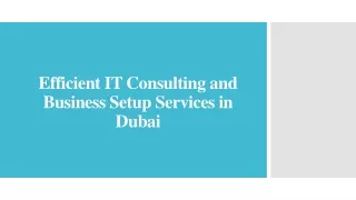 Efficient IT Consulting and Business Setup Services in Dubai