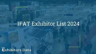 IFAT Exhibitor List 2024