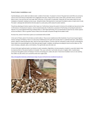 French drain installation cost