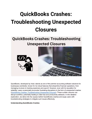 QuickBooks Crashes: Troubleshooting Unexpected Closures