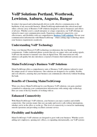 VoIP Solutions Portland