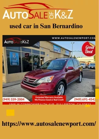 Quality Used Cars For Sale | Auto Sale of K&Z In San Bernardino, CA