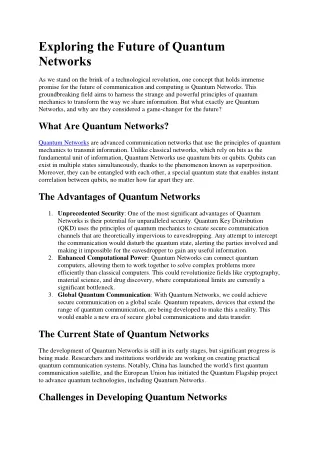 Quantum Networks
