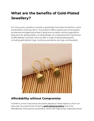 What are the benefits of Gold-Plated Jewellery