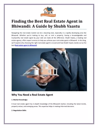 Best Real Estate Agent in Bhiwandi by Shubh Vaastu