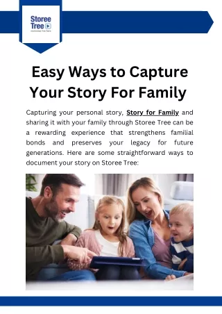 Easy Ways to Capture Your Story For Family