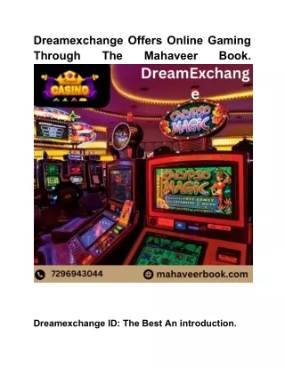 Dreamexchange Offers Online Gaming Through The Mahaveer Book.