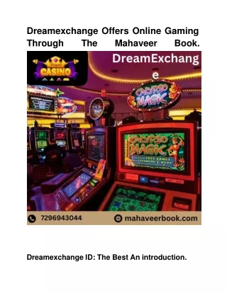 Dreamexchange Offers Online Gaming Through The Mahaveer Book.